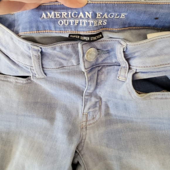 AEO super low rise super stretch distressed jeans - Picture 8 of 10